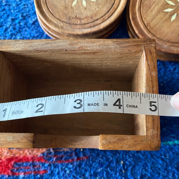 VTG Wooden Coaster Set of 6! - Picture 8 of 9
